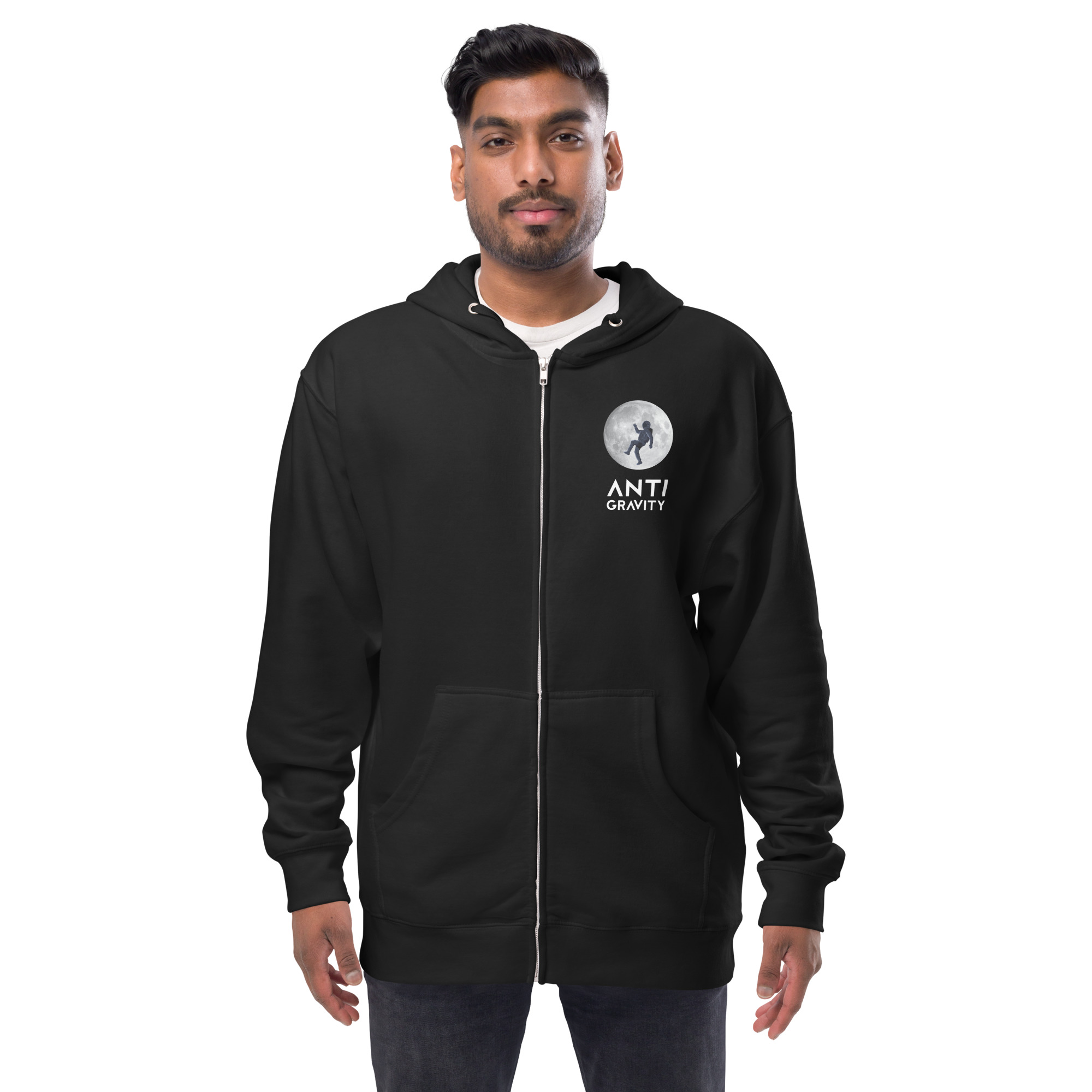 Unisex fleece zip up hoodie